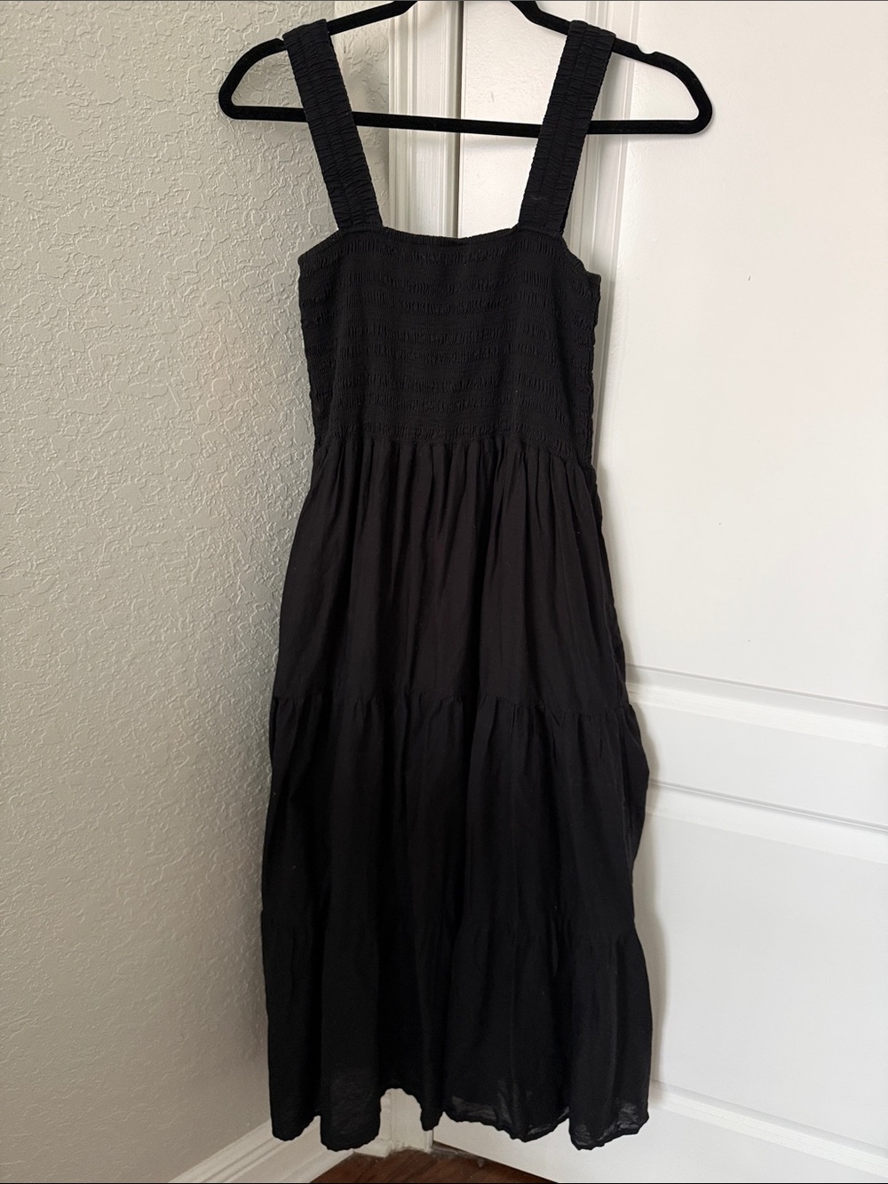Seafolly Black Smocked Strap Tiered Maxi Dress - Picture 2 of 2